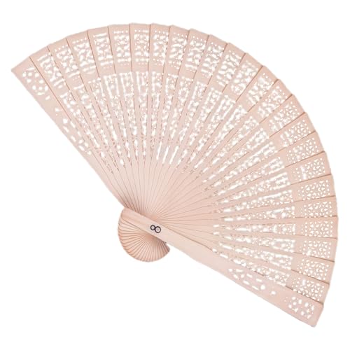 Duyeuau 4 x Holz-Faltfächer im Vintage-Stil, faltbar, chinesische Fächer für Hochzeit, Babyparty, Party, Geschenk, Holzhandfächer, Handfächer, zusammenklappbar von Duyeuau