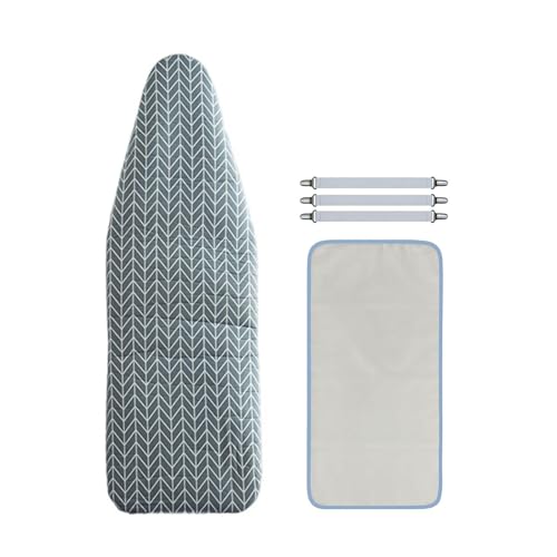 Duyeuau Bügelbrettbezug mit Wärmedämmschicht, elastischer Bordüre und Befestigungszubehör, rutschfester modischer Druck, Bügelbrettschoner mit hitzebeständigem Netzgewebe Duyeuau Bügelbrettbezug mit Wärmedämmschicht, elastischer Bordüre und Befestigungszubehör, rutschfester modischer Druck, Bügelbrettschoner mit hitzebeständigem Netzgewebe von Duyeuau