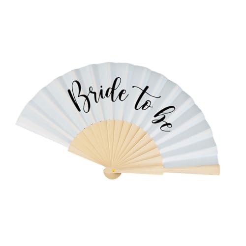 Duyeuau Nachhaltige Hochzeit Deko Faltbar Papierfächer Brautjungfer Zubehör für Thema Fotoshooting Zubehör Braut Party Fan von Duyeuau