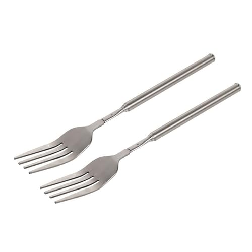 Duyeuau Teleskop-Gabeln, Löffel, Edelstahl, erweiterbar, lang, für Grillen, 2 Stück Duyeuau Teleskop-Gabeln, Löffel, Edelstahl, erweiterbar, lang, für Grillen, 2 Stück von Duyeuau
