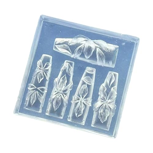 Nageldekorationsset, Silikon-Prägung für handgefertigte Presse, Blume, Schleife, Akzent, Bastelbedarf, modisches Nagelkunst-Silikon-Zubehör Nageldekorationsset, Silikon-Prägung für handgefertigte Presse, Blume, Schleife, Akzent, Bastelbedarf, modisches Nagelkunst-Silikon-Zubehör von Duyeuau