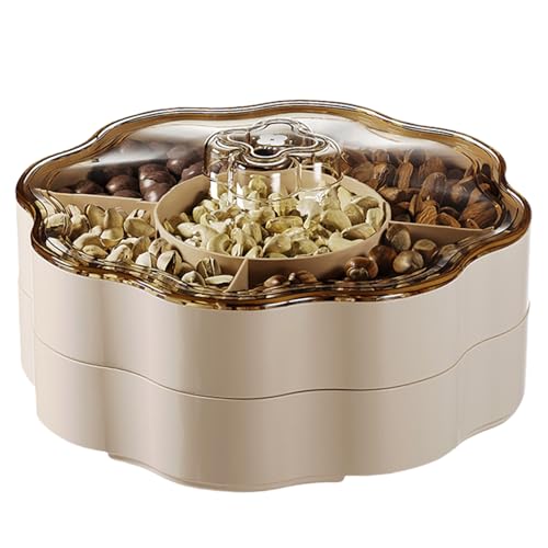 Süßigkeitenbox Trockenobstbehälter mit Deckel für Wohnzimmer 5 Fächer Snacks Organizer für Haushalt Fach Snacks Teller von Duyeuau
