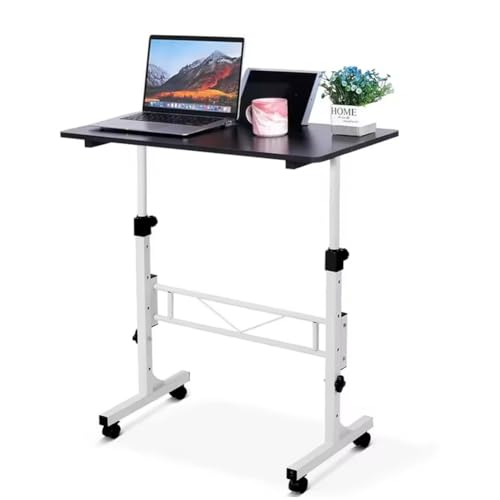 DuzLink Small Mobile Standing Desk, Adjustable Height Mobile Stand Up Table with Wheels, 32Inches Portable Rolling Desk Small Computer Table for Home Office School von DuzLink