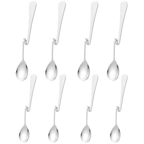 8 Marmeladenlöffel, Honiglöffel Edelstahl mit Verdrehtem Design, Lange Löffel und Kurze Löffel für Kaffee, Tee, Desserts, Ideal zum Aufhängen, Spülmaschinenfest von DvBCNMe