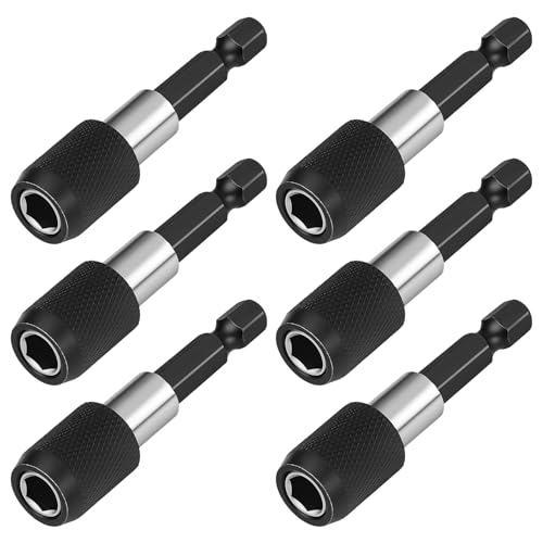 Bithalter, 6 Stück Magnetische Bithalter mit Schnellwechsel, 1/4 Zoll (60 mm), Kompatibel mit Akkuschraubern wie Makita, Ideal für Bohr- und Schraubarbeiten, Profi-Qualität für Handwerker und DIY von DvBCNMe