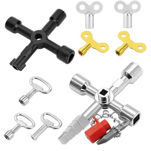 Heizungsentlüftungsschlüssel 9 Stück Set, Vierkantschlüssel Und Dreikantschlüssel Für Heizkörper, Universalschlüssel Für Heizungssysteme Und Thermostatventile, Ideal Für Diy Und Wartungsarbeiten von DvBCNMe