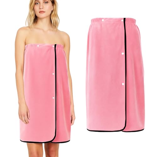 Saunakilt Damen, Verstellbar, 80 x 140 cm, Schnelltrocknendes Saunahandtuch für Sauna, Fitnessstudio, Dusche und Strand, Komfortabel und Elastisch, Ideal als Saunakilt Damen oder Duschtuch(Rosa) von DvBCNMe