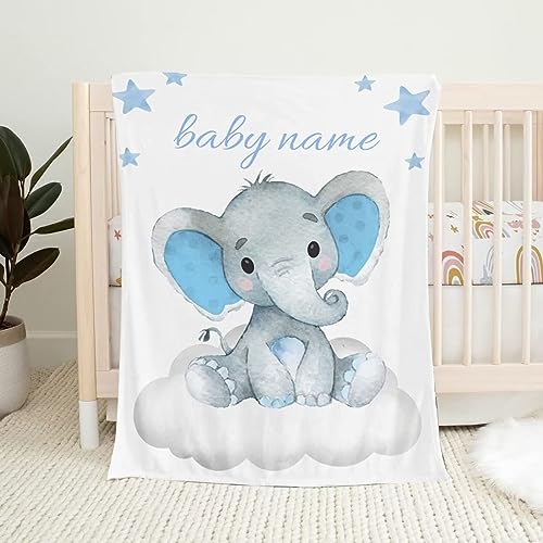 Dvnoua Personalisierte Babydecke mit Namen Datum Wunschtier, Flauschige Kuschelige Baby Decke Kinderdecke, Winter Babydecken Junge Mädchen Neugeborenen Geschenk Kinderbettdecke von Dvnoua