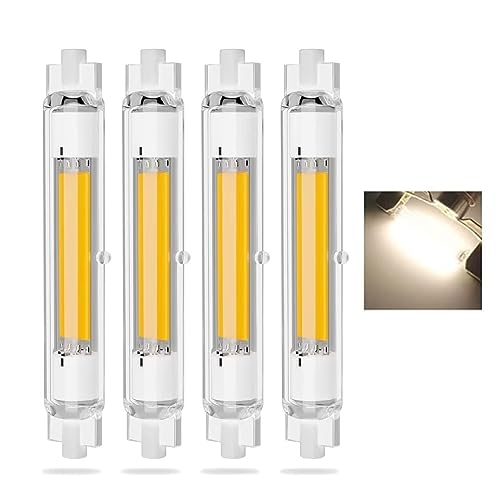 R7S LED 118mm 30W Dimmbar Birnen Lampe, R7S 118mm 30W LED COB Glühbirne Ersetzt R7S 200W 300W Halogenlamp,R7S LED 118mm 30W Leuchtmittel Naturweiß 4000K,Lampen 3000LM,AC 220V-240V,360 Grad Licht,4pcs von Dvnoua