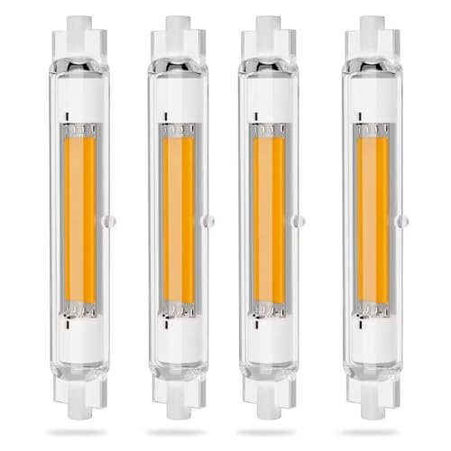 R7S LED 118mm 30W Dimmbar Glühbirne, 30W R7S LED Lampen Ersatz für 200W 300W Halogen Leuchtmittel, R7S LED COB Lampen Warmweiß 3000K 3000LM, Kein Flackern, 360°Abstrahlwinkel, 220-240V, 4 Stück von Dvnoua