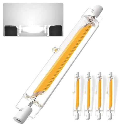 R7S LED 118mm Glühbirne, 20W R7S LED Dimmbar Lampen Ersatz für 200W Halogen Leuchtmittel, R7S LED Kaltweiß 6000K 2000LM, Kein Flackern, 360°Abstrahlwinkel LED Stab, LED Leuchtmittel, 4er Pack von Dvnoua