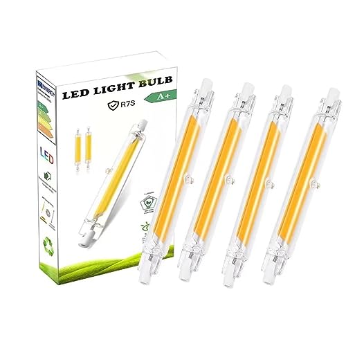 R7S LED 78mm 10W Dimmbar Lampen, 10W R7S LED Glühbirne Ersatz für 100W Halogen Leuchtmittel, R7S LED COB Lampen Warmweiß 3000K 1000LM, Kein Flackern, LED Stab 360° Abstrahlwinkel, 220-240V, 4 Stück von Dvnoua