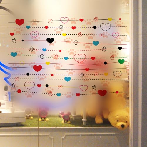 Fensterfolie Druck Blau Rot Fensterfolie Blickdicht Milchglasfolie Selbstklebend Fenster Folie Fenster Sichtschutz Sichtschutzfolie Fensterfolien Bad Window Privacy Film 58x60cm/2 Pcs von Dwetcxo
