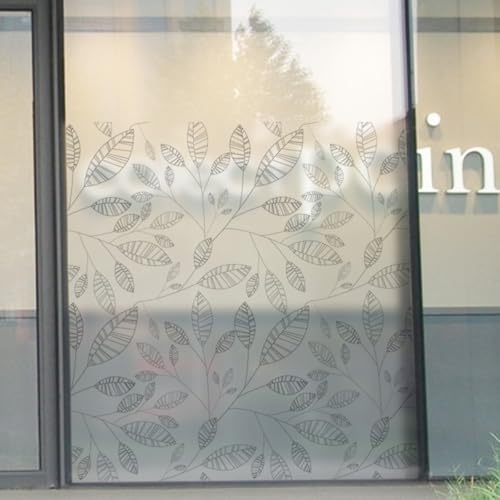 Fensterfolie Muster Schwarz Fensterfolie Blickdicht Milchglasfolie Selbstklebend Fenster Folie Fenster Sichtschutz Sichtschutzfolie Fensterfolien Bad Window Privacy Film 58x60cm/2 Pcs von Dwetcxo