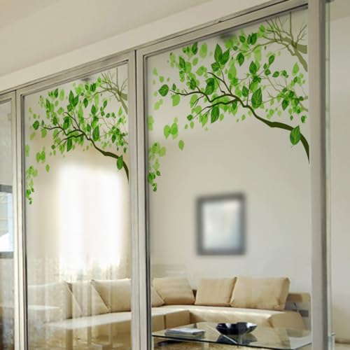 Fensterfolie Pflanzenmuster Fensterfolie Blickdicht Milchglasfolie Selbstklebend Fenster Folie Fenster Sichtschutz Sichtschutzfolie Fensterfolien Bad Window Privacy Film 58x60cm/1 Pcs von Dwetcxo