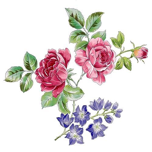 Fensterfolie Rose Grün Lila Fensterfolie Blickdicht Milchglasfolie Selbstklebend Fenster Folie Fenster Sichtschutz Sichtschutzfolie Fensterfolien Bad Window Privacy Film 58x60cm/3 Pcs von Dwetcxo