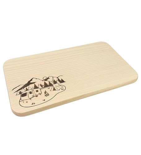 Brotzeitbrett mit Gravur - Holzbrett für Camping - Geschenke für Camper - Outdoor Frühstück · Zuhause ist wo wir parken – Frühstücksbrettchen Campingfreunde – Geschenkidee Wohnwagen – Deko Wohnmobil von DwieDeko