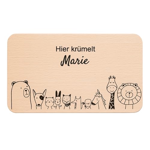 DwieDeko® - Frühstücksbrettchen Kinder - Niedliches Brettchen personalisiert mit Namen - Frühstücksbrettchen personalisiert - Personalisierte Kinder Geschenke - Vesperbrett von DwieDeko