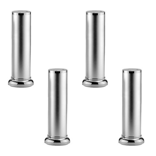 4 Stück Silber Tischbeine, Verstellbar Tischfüße HöHe: 8 - 30cm Diy Tischbein Runde Couchtisch Füße Aluminiumlegierung | Eloxierte OberfläChe Schrank Füße Ersatz Beine Metall Stützfüße 20cm/7.9" von Dwinenixtor