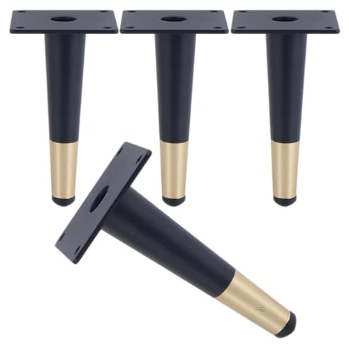 Dwinenixtor 4 Stück Möbelbeine, Möbelfüße Gold Bett Füße Eisen Esstischbeine Mit Schraube Moebelfuesse Höhe: 10-100cm Konisch Couchtisch füße Stützfüße Möbelfuß 10cm/4" von Dwinenixtor