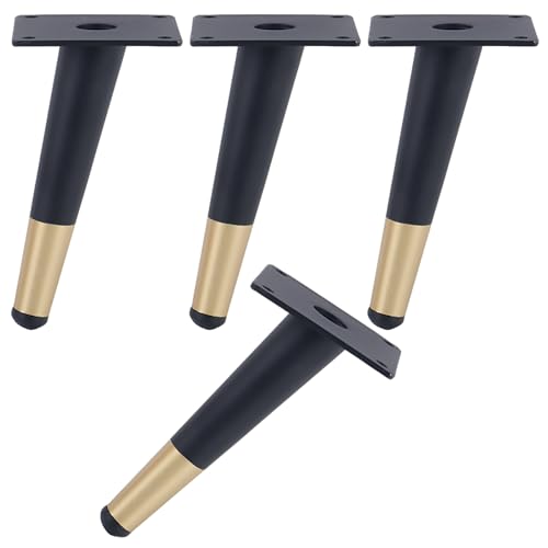 Dwinenixtor 4 Stück Möbelbeine, Möbelfüße Gold Bett Füße Eisen Esstischbeine Mit Schraube Moebelfuesse Höhe: 10-100cm Schräge Couchtisch füße Stützfüße Möbelfuß 10cm/4" von Dwinenixtor