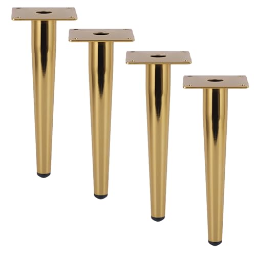 Dwinenixtor 4 Stück Möbelfüße, Konisch Möbelfuß Gold Stützfüße Eisen | Galvanikfläche Moebelfuesse Höhe: 10-100cm Bett Füße Mit Schraube 80cm/31.5" von Dwinenixtor