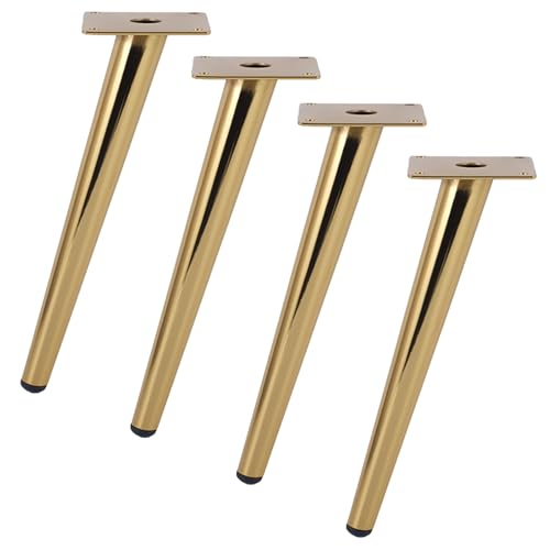 Dwinenixtor 4 Stück Moebelfuesse, Stützfüße Schräge Kegel Bett Füße Eisen | Galvanikfläche Möbelfüße Höhe: 10-100cm Gold Möbelfuß Mit Schraube 72cm/28.3" von Dwinenixtor