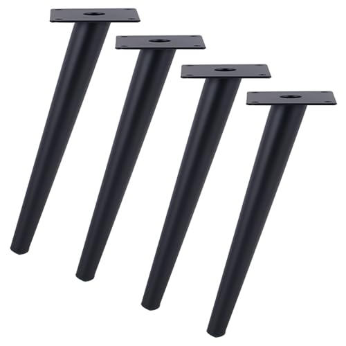Dwinenixtor 4 Stück Moebelfuesse, Stützfüße Schräge Kegel Kommode Füße Eisen | Galvanikfläche Möbelfüße Höhe: 10-100cm Schwarze Möbelfuß Mit Schraube 72cm/28.3" von Dwinenixtor