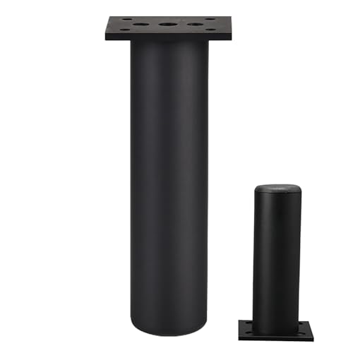 Dwinenixtor 4 Stück Schwarz Sofafüße, Verstellbare Sofa Füße Metall DIY Schrank Füße HöHe: 6-40cm (+12mm) Tischbeine Aluminiumlegierung | Eloxierte OberfläChe Stützfüße Runde Ersatz Beine 30cm/11.8" von Dwinenixtor
