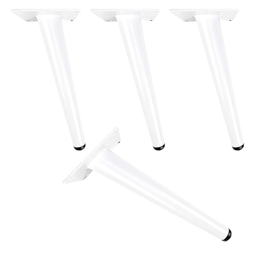 Dwinenixtor 4 Stück Tischbeine, Stützfüße Schräge Kommode Füße Eisen | Galvanikfläche Möbelfüße Höhe: 10-100cm Weiß Esstischbeine Mit Schraube 72cm/28.3" von Dwinenixtor
