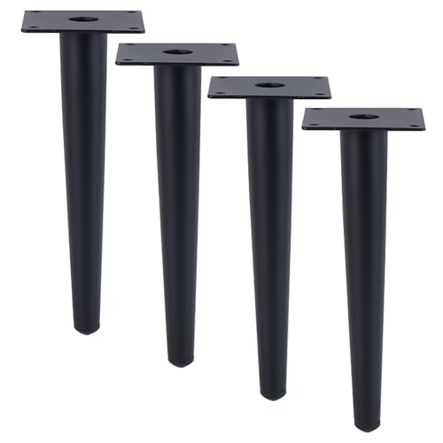 Dwinenixtor 4 Stück Tischfüße, Kegel Möbelfuß Schwarze Stützfüße Eisen | Galvanikfläche Moebelfuesse Höhe: 10-100cm Kommode Füße Mit Schraube 80cm/31.5" von Dwinenixtor