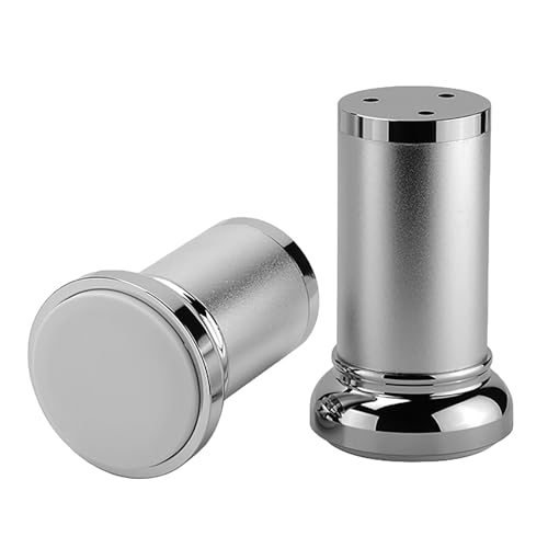 Dwinenixtor 4 Stück Verstellbar Möbelfüße, Möbelbeine Höhe: 8-30cm (+20mm) Möbelfuß Aluminiumlegierung | Eloxierte Oberfläche Silber Moebelfuesse Runde Couchtisch Füße Tischbeine Stützfüße 8cm/3.1" von Dwinenixtor