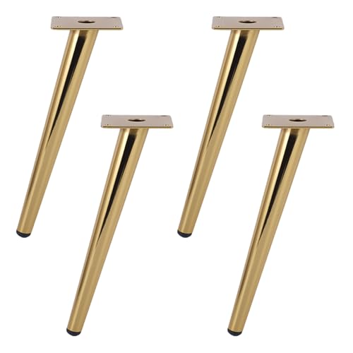 Dwinenixtor DIY Tischbeine, Schräge Möbelfuß 4 Stück Stützfüße Eisen | Galvanikfläche Sideboard füße Höhe: 10-100cm Gold Kommode Füße Mit Schraube 70cm/27.5" von Dwinenixtor