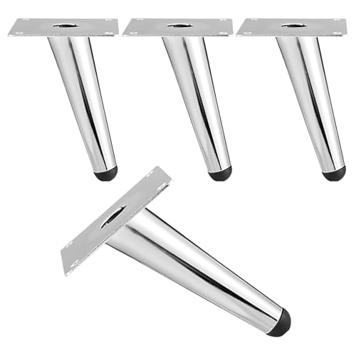 Dwinenixtor Metall Tischbeine, Schräge Kommode Füße 4 Stück Stützfüße Eisen | Galvanikfläche Sideboard füße Höhe: 10-72cm Esstischbeine Silber Bettfüße Mit Schraube 60cm/23.6" von Dwinenixtor