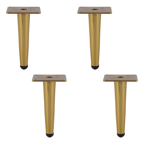 Dwinenixtor Moebelfuesse, 4 Stück Möbelbeine Gold Möbelfuß Eisen | Galvanikfläche Möbelfüße Höhe: 10-100cm Bett Füße Konisch Stützfüße Mit Schraube 30cm/11.8" von Dwinenixtor