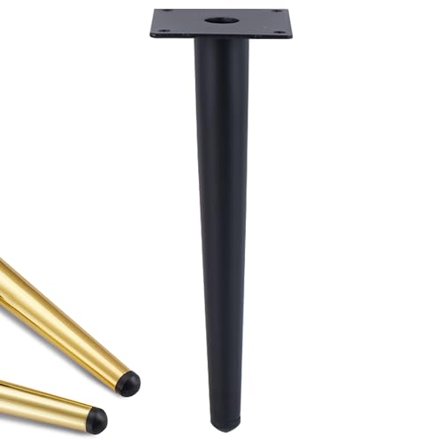 Dwinenixtor Möbelfüße, 4 Stück Stützfüße Schwarze Kommode Füße Eisen | Galvanikfläche Moebelfuesse Höhe: 10-100cm Konisch Möbelfuß Mit Schraube 45cm/17.7" von Dwinenixtor
