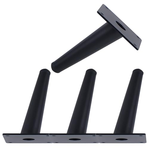 Dwinenixtor Möbelfuß Schwarze, 4 Stück Möbelbeine Schräge Kegel Stützfüße Eisen | Galvanikfläche Moebelfuesse Höhe: 10-100cm Möbelfüße Kommode Füße Mit Schraube 20cm/7.9" von Dwinenixtor