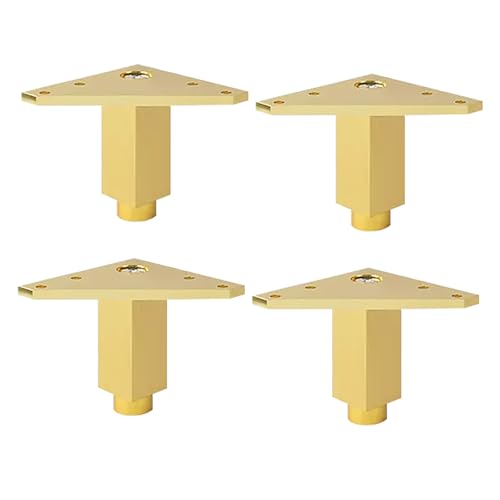 Dwinenixtor Sofa Füße Höhenverstellbare, 4 Stück Möbelfüße Quadrat Ersatz Beine Aluminiumlegierung | Eloxierte OberfläChe DIY Schrank Füße HöHe: 6-40cm (+5mm) Tischbeine Gold Stützfüße 8cm/3.1" von Dwinenixtor