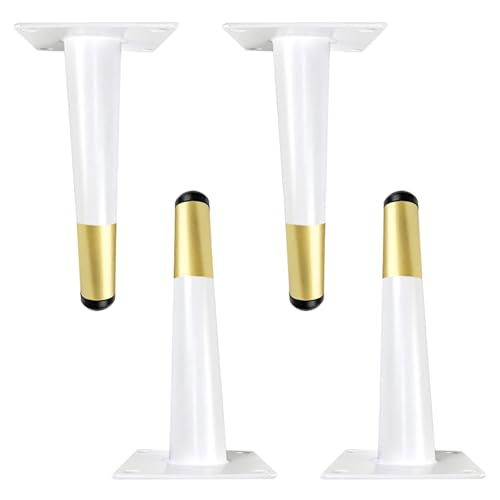 Dwinenixtor Sofabeine, 4 Stück Möbelbeine Möbelfüße Eisen | Galvanikfläche Tischbeine Konisch Höhe: 10-100cm Stützfüße Weiß mit Gold Schrankbeine Mit Schraube 25cm/9.8" Dwinenixtor Sofabeine, 4 Stück Möbelbeine Möbelfüße Eisen | Galvanikfläche Tischbeine Konisch Höhe: 10-100cm Stützfüße Weiß mit Gold Schrankbeine Mit Schraube 25cm/9.8" von Dwinenixtor