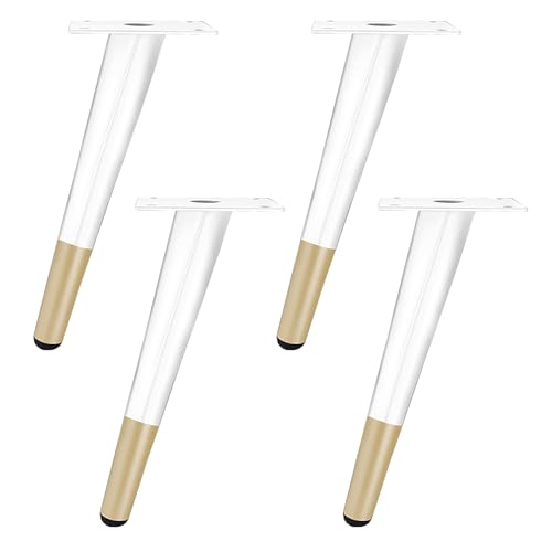 Dwinenixtor Sofabeine, 4 Stück Möbelbeine Möbelfüße Eisen | Galvanikfläche Tischbeine Schräge Höhe: 10-100cm Stützfüße Weiß mit Gold Schrankbeine Mit Schraube 25cm/9.8" Dwinenixtor Sofabeine, 4 Stück Möbelbeine Möbelfüße Eisen | Galvanikfläche Tischbeine Schräge Höhe: 10-100cm Stützfüße Weiß mit Gold Schrankbeine Mit Schraube 25cm/9.8" von Dwinenixtor