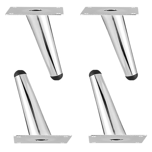 Dwinenixtor Sofabeine Ersatz, 4 Stück Möbelbeine Silber Tischbeine Eisen | Galvanikfläche Esstischbeine Höhe: 10-72cm Stützfüße Schräge Schrankbeine Mit Schraube 17cm/6.7" von Dwinenixtor