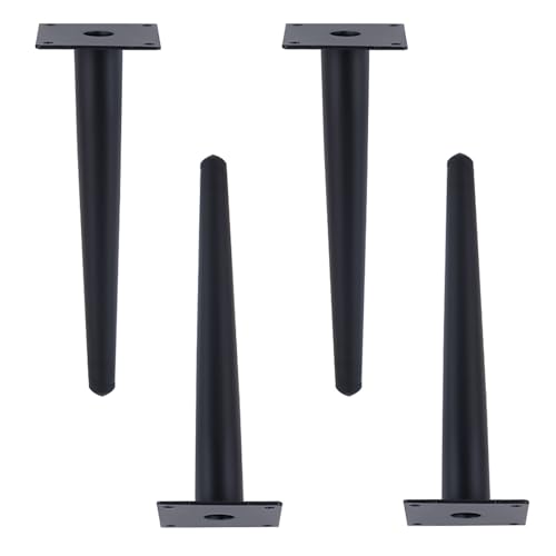 Dwinenixtor Sofafüße Kegel, 4 Stück Stützfüße Schwarze Kommode Füße Eisen | Galvanikfläche Moebelfuesse Höhe: 10-100cm Möbelfuß Mit Schraube 50cm/19.7" von Dwinenixtor