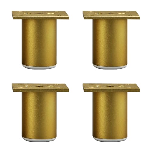 Dwinenixtor Sofafüße Runde, 4 Stück Höhenverstellbare Sofa Füße Metall DIY Schrank Füße HöHe: 6-40cm (+12mm) Gold Tischbeine Aluminiumlegierung | Eloxierte OberfläChe Stützfüße Ersatz Beine 10cm/4" von Dwinenixtor