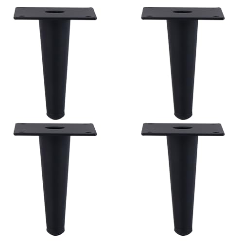 Dwinenixtor Tischbeine, 4 Stück Möbelfüße Schwarze Kommode Füße Eisen | Galvanikfläche Moebelfuesse Höhe: 10-100cm Kegel Möbelfuß Couchtisch füße Stützfüße Mit Schraube 12cm/4.7" von Dwinenixtor