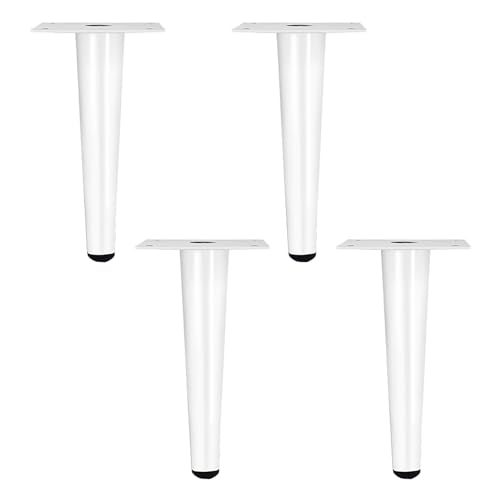 Dwinenixtor Tischfüße, 4 Stück Möbelbeine Weiß Esstischbeine Eisen | Galvanikfläche Möbelfüße Höhe: 10-100cm Kommode Füße Konisch Stützfüße Mit Schraube 30cm/11.8" von Dwinenixtor