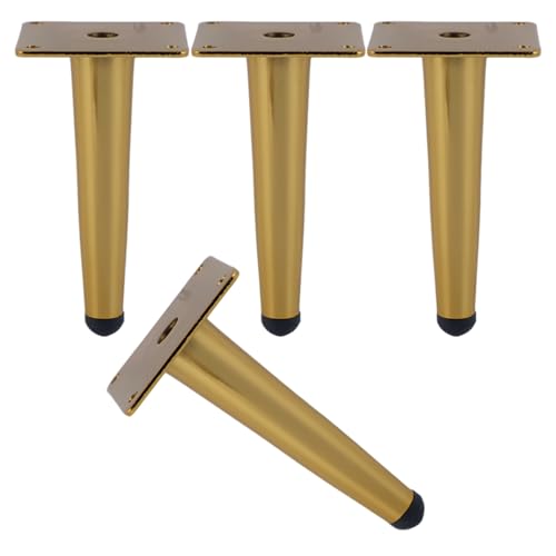 Dwinenixtor Tischfüße Ersatz, 4 Stück Möbelbeine Gold Sideboard füße Eisen | Galvanikfläche Möbelfuß Höhe: 10-100cm Kommode Füße Kegel Stützfüße Mit Schraube 17cm/6.7" von Dwinenixtor