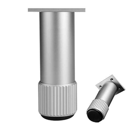 Mobelbeine, 4 Stück Verstellbare Möbelfüße Metall DIY Schrank Füße HöHe: 6-40cm Tischbeine Aluminiumlegierung | Eloxierte OberfläChe Stützfüße Runde Ersatz Beine Silber Sofa Füße 6cm/2.4" von Dwinenixtor