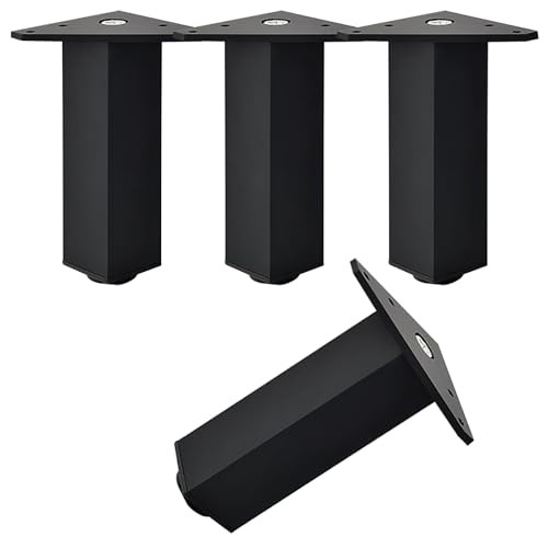 Möbelbeine Verstellbar, 4 Stück Möbelfüße Schwarze Kommode Füße Aluminiumlegierung | Eloxierte Oberfläche Moebelfuesse Höhe: 6-40cm Quadrat Möbelfuß Tischbeine Stützfüße Mit Schraube 12cm/4.7" Möbelbeine Verstellbar, 4 Stück Möbelfüße Schwarze Kommode Füße Aluminiumlegierung | Eloxierte Oberfläche Moebelfuesse Höhe: 6-40cm Quadrat Möbelfuß Tischbeine Stützfüße Mit Schraube 12cm/4.7" von Dwinenixtor