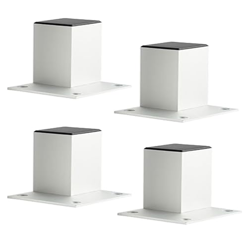 Möbelfüße Silber, Quadrat Möbelbeine Höhe: 3-40cm ( +18mm ) Möbelfuß 4 Stück Verstellbar Moebelfuesse Metall DIY Couchtisch Füße Aluminiumlegierung | Eloxierte Oberfläche Tischbeine 3cm/1.2" von Dwinenixtor