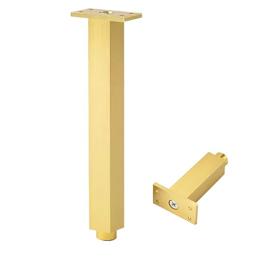 Schrankfüsse Verstellbar, 4 Stück Schrankfüße Gold Möbelfuß Aluminiumlegierung | Eloxierte Oberfläche Moebelfuesse Höhe: 6-40cm Quadrat Kommode Füße Tischbeine Stützfüße Mit Schraube 35cm/13.8" von Dwinenixtor